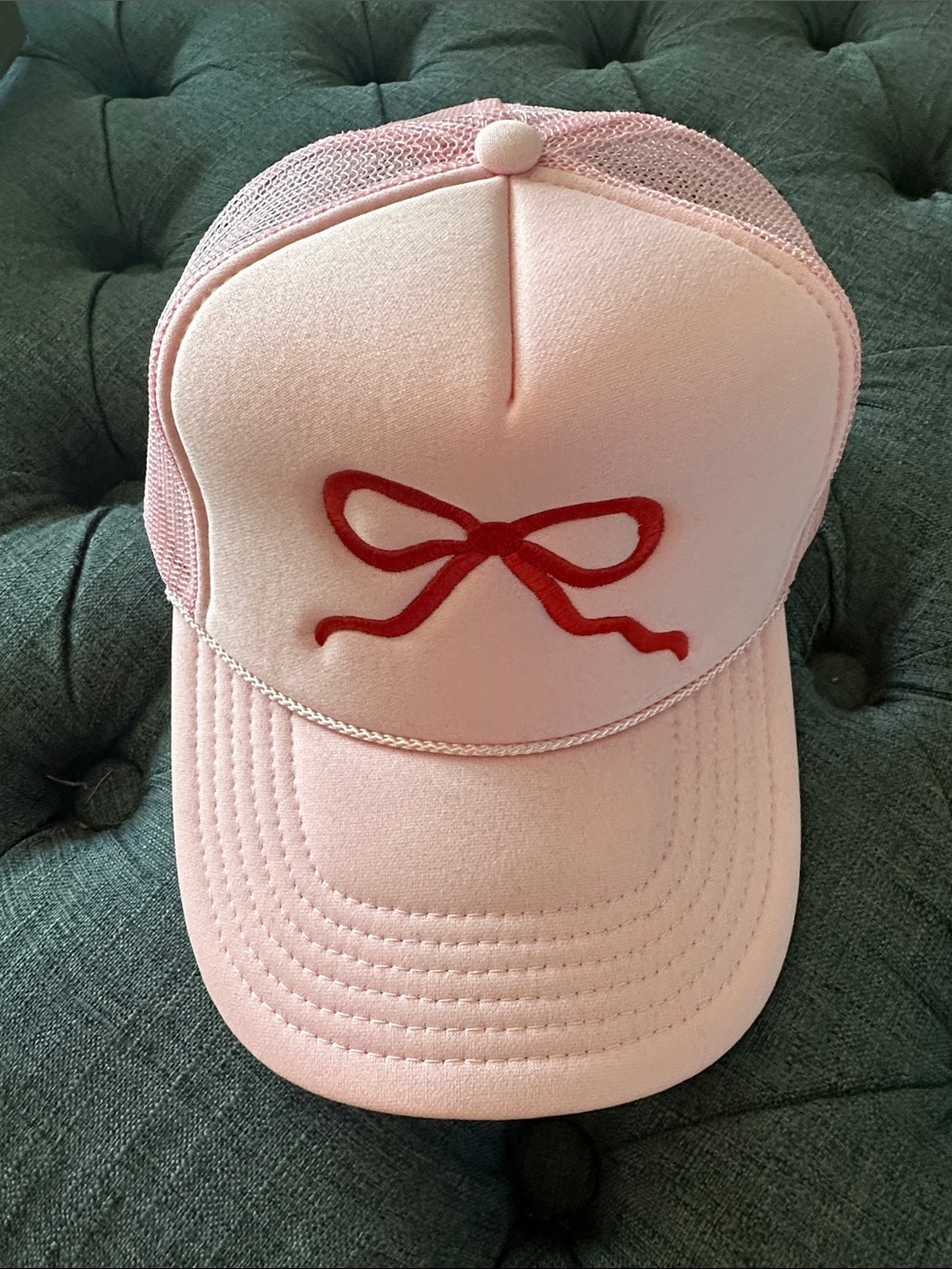 NWOT Pink Bow Trucker Hat - Women's Cute Mesh Cap
